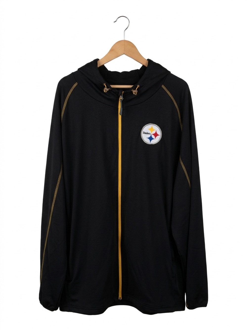 NFL Black & Gold Full-Zip Hooded Performance Jacket Steelers